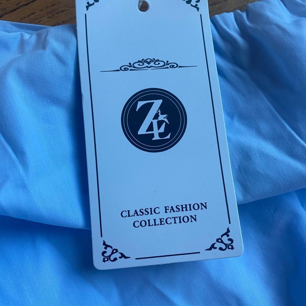 Zesica light blue dress Women’s size L one shoulder  asymmetrical ruffles party - Picture 4 of 11